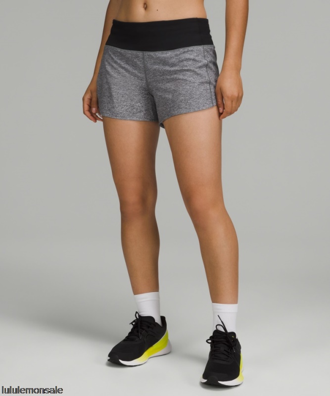Lululemon Damen DELULU363 | Speed Up Mittelhohe Gefütterte Shorts 4 Meliert Lux Multi Schwarz